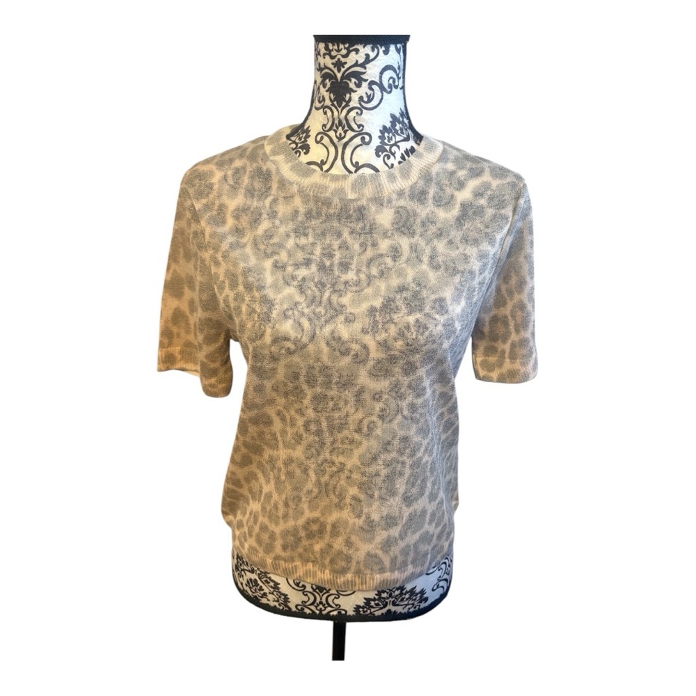 ZARA Animal Print Fine Knit Top - Picture 2 of 7